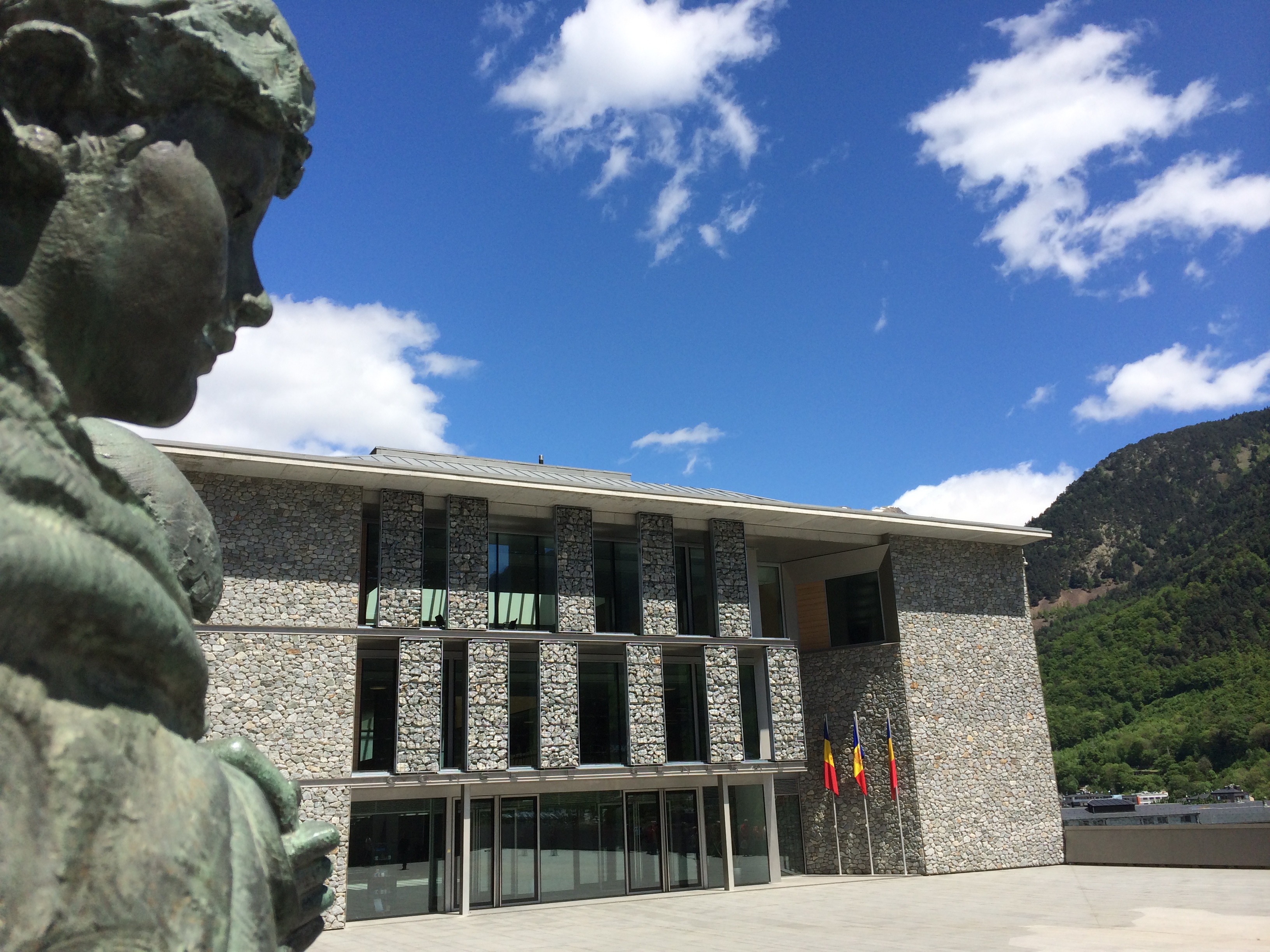 The southern Andorran parish of Sant Julià de Lòria, the host venue of L'ANDART since 2023 — the lowest settlement of the principality at 908 metres above sea level, set against the Pyrenean massif of the Eastern Pyrenees.