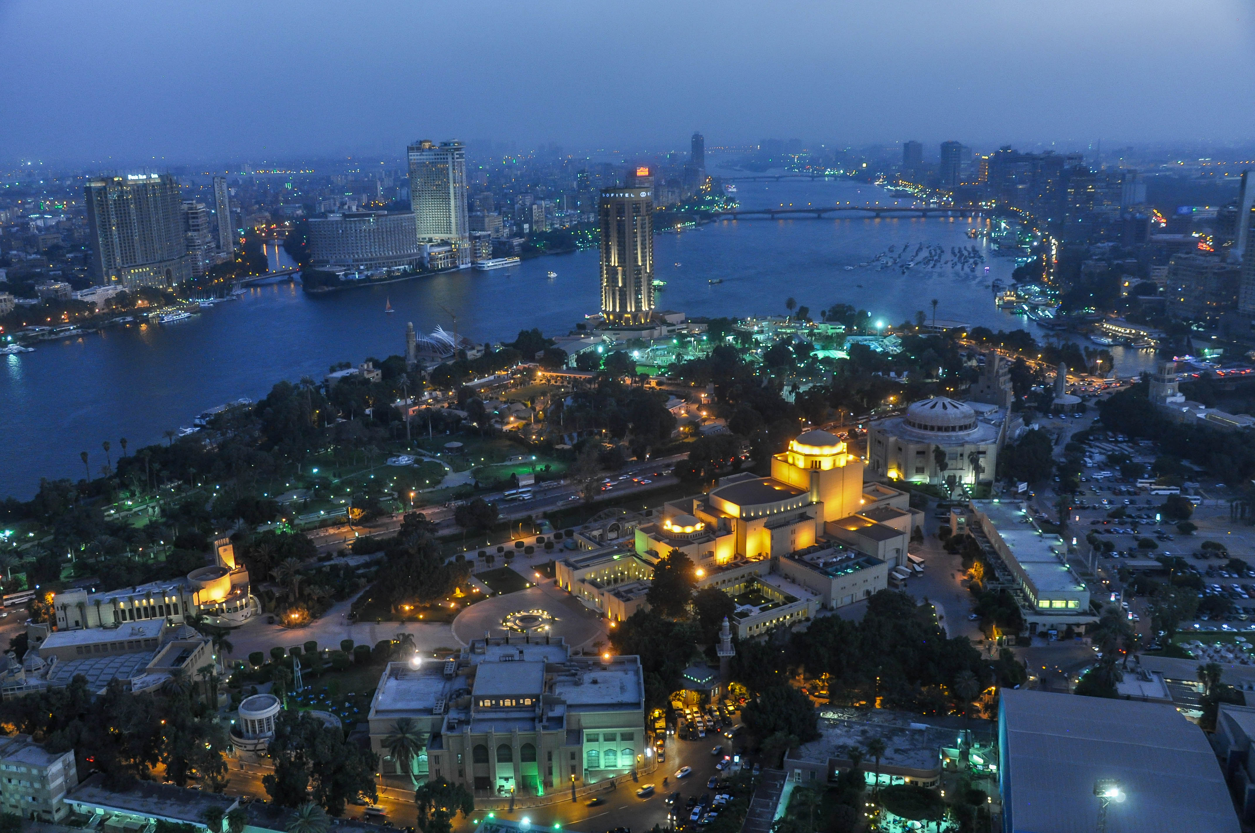 The Cairo Opera House and surrounding cultural complex on Gezira Island — host complex of the Cairo International Biennale since 1984.