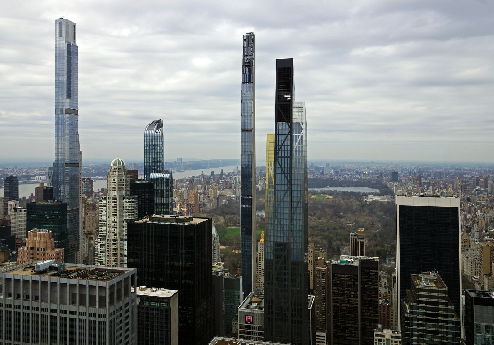 Very thin supertall towers rising over Central Park